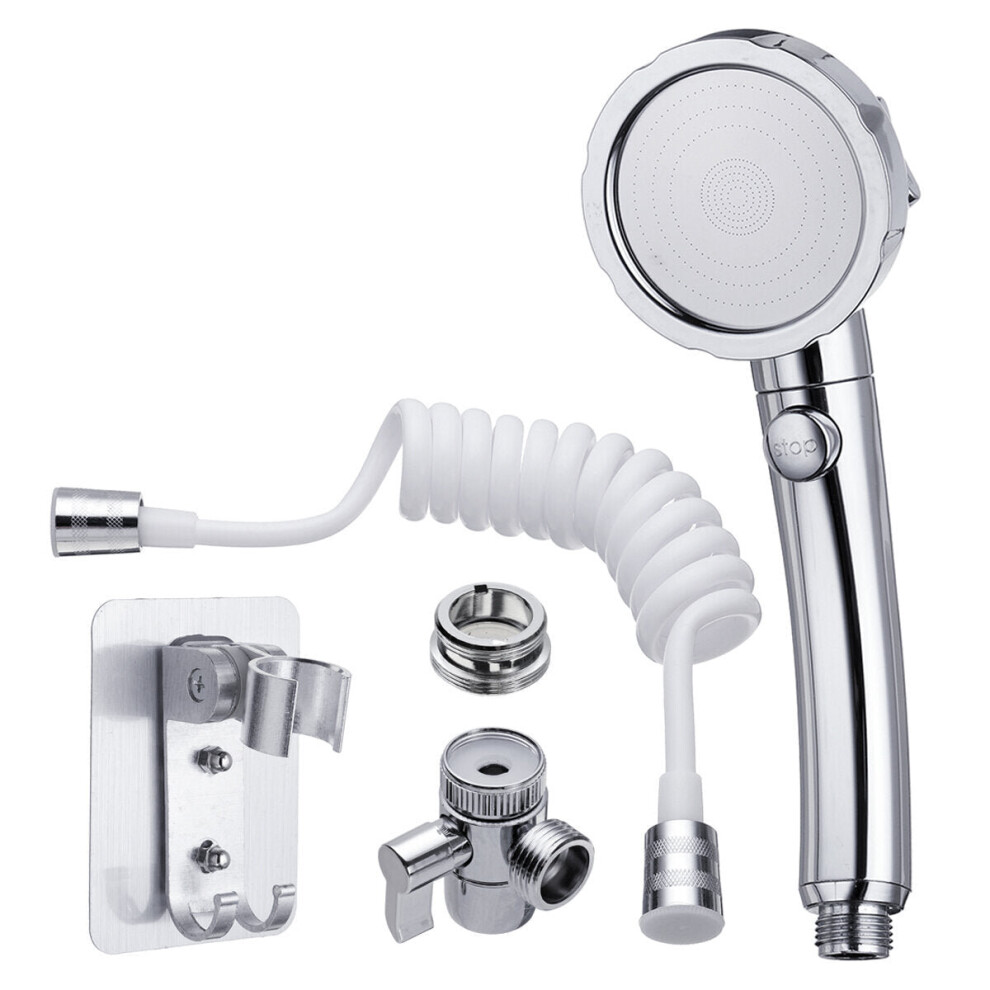 (Three-Speed Pressurized One-Key Water Stop Shower) Bathroom Wash Face Basin Water Tap External Shower Head Hair Washing Faucet Rinser Extension Set 3654659447425