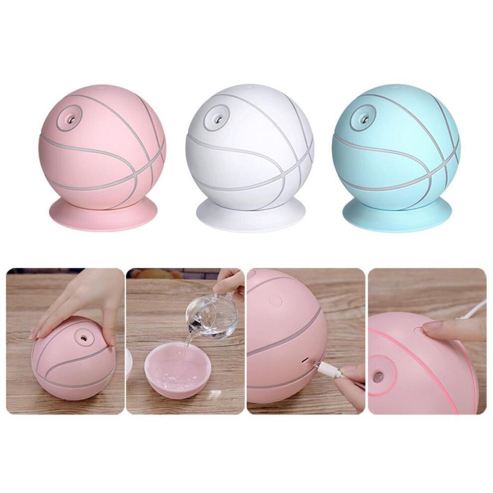 (Pink) 240ml Adjustable Angle USB Rechargable Handheld Water Meter Charging Mini Steamed Humidifier