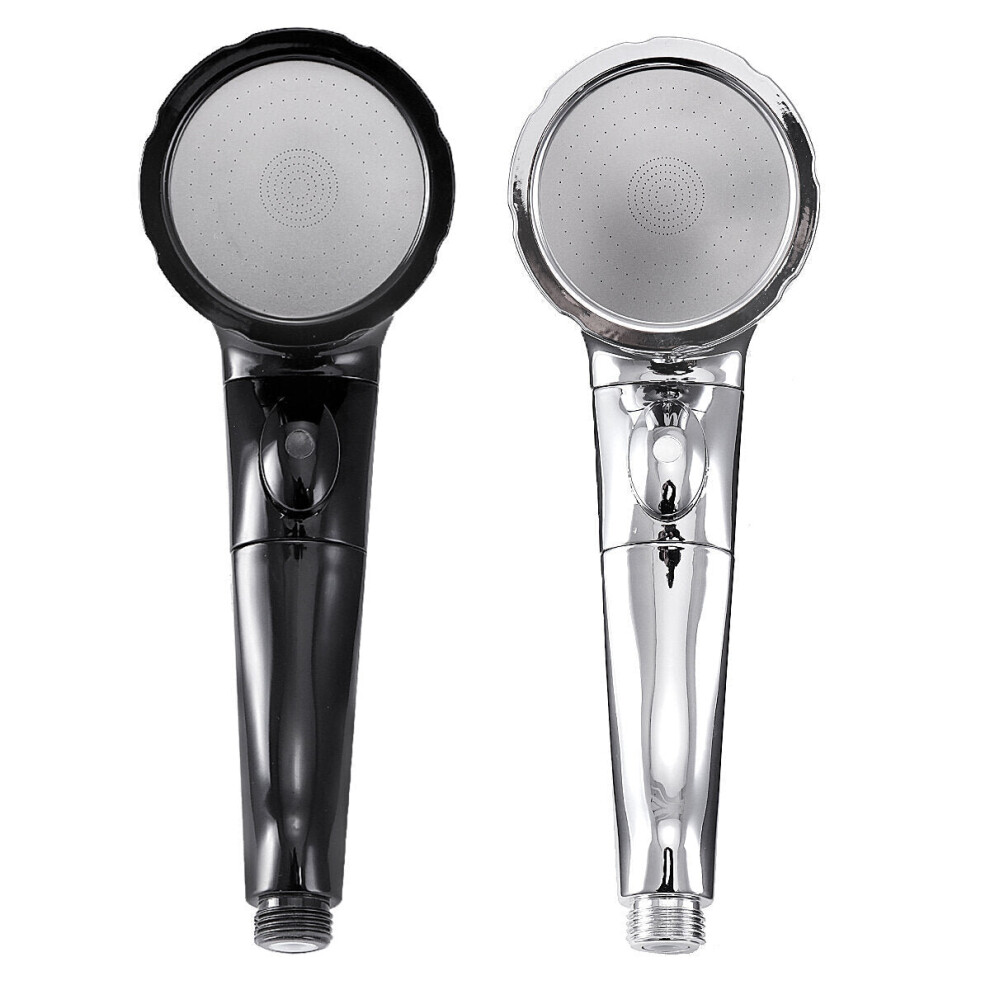 (Silver) 4 Mode High Pressure Shower Head Handheld Water Saving Bathroom On/Off Pause 3654657505806