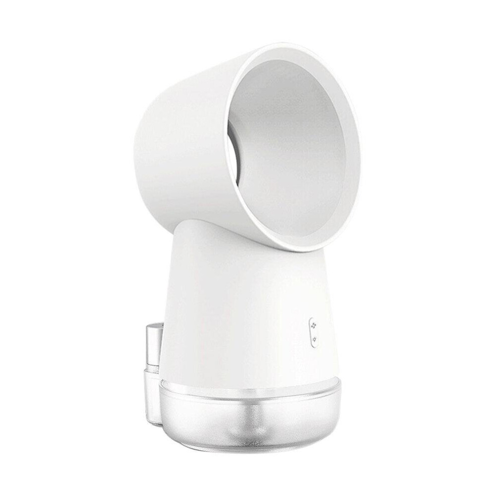 (12.90*14.50*25 cm) 3 in 1 Mini Cooling Fan Bladeless Desktop Fan Mist Humidifier with LED Light Protable Leafless Cooling Fan