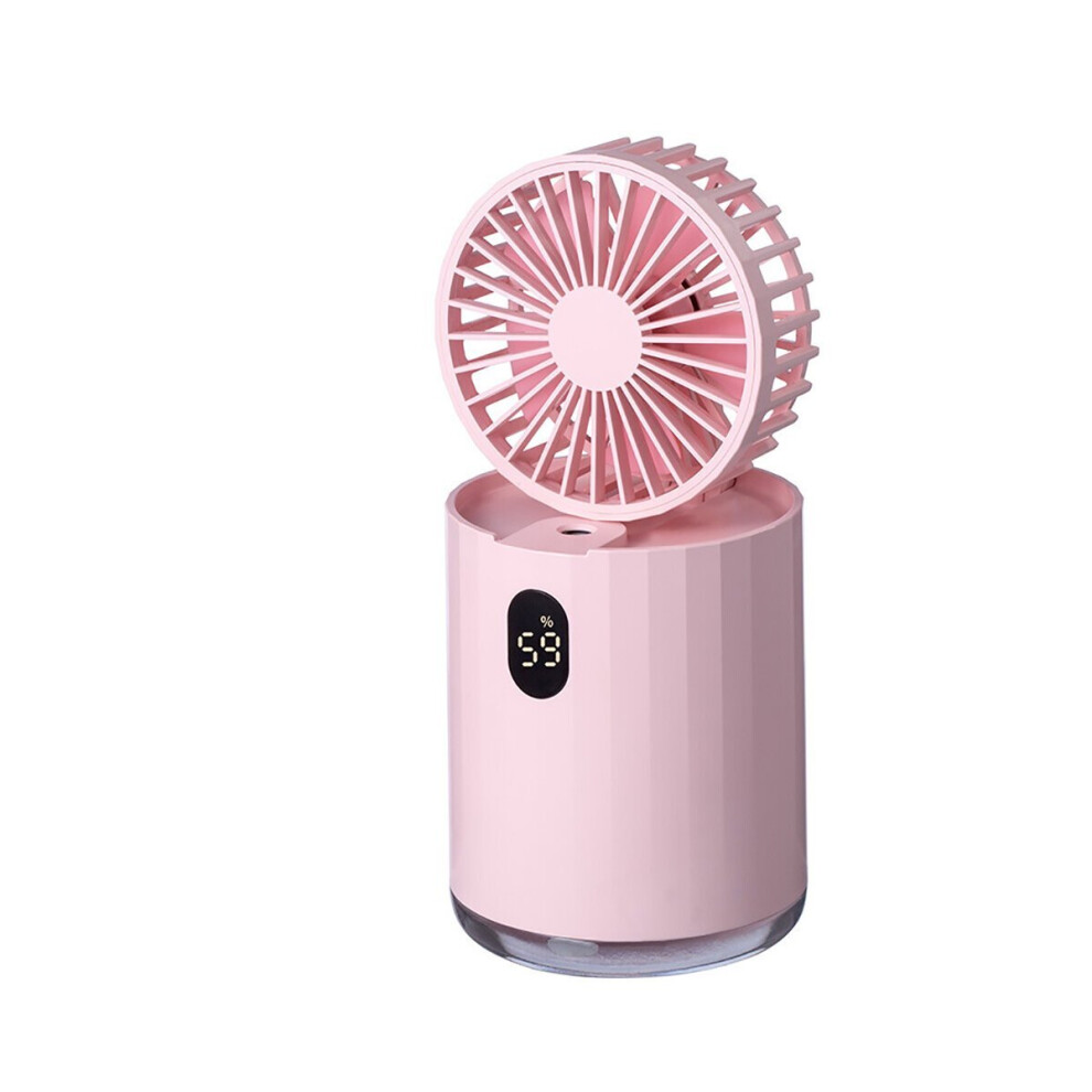 (Pink) Humidification Mini Fan USB Charging Spray Water Fan Portable Mini Humidifier Fan For Home Office