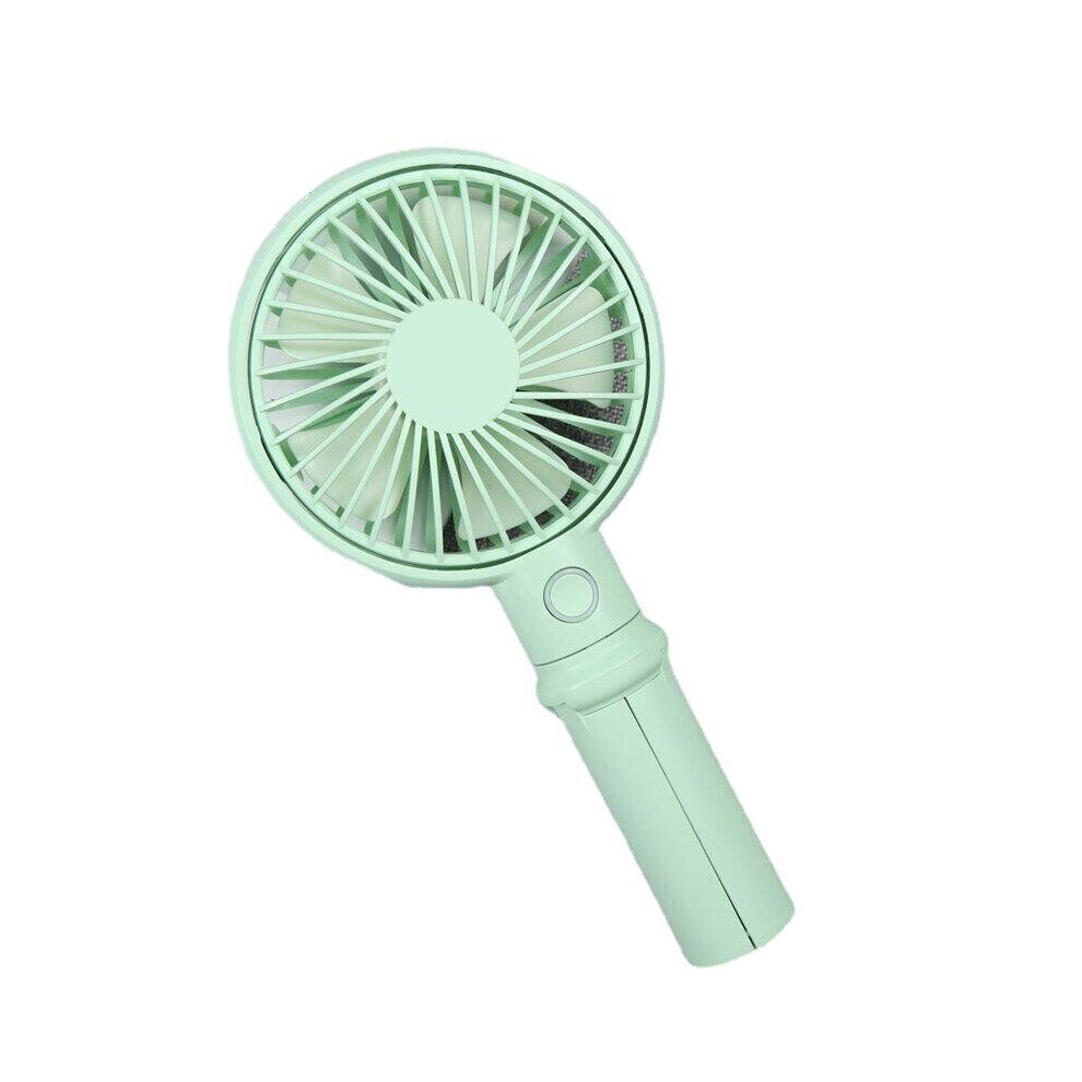 (Green) Mini USB Rechargeable Handheld Desktop 3 Adjustable Speed Cooling Fan with Cell Phone Holder