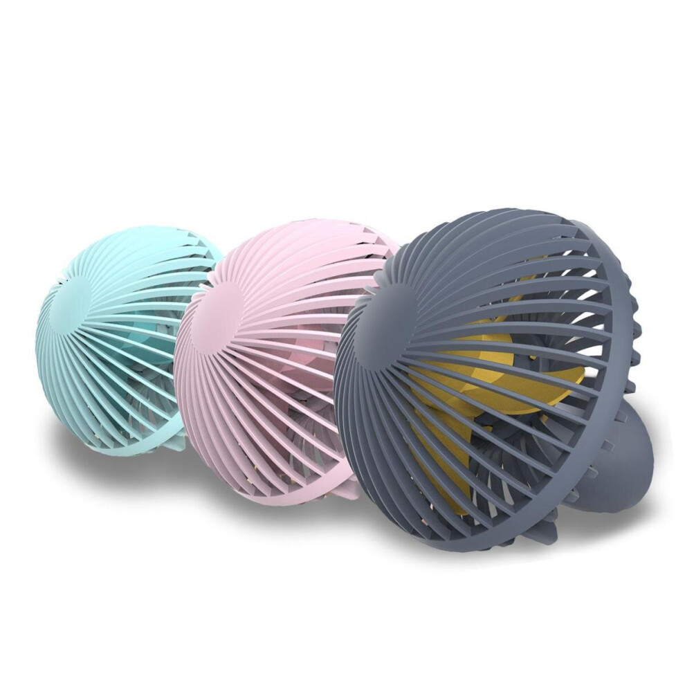 (Grey) Portable Mini Electronic Desktop Mushroom Shape Summer Cooling Fan 2 Grade Adjustment USB Charging F