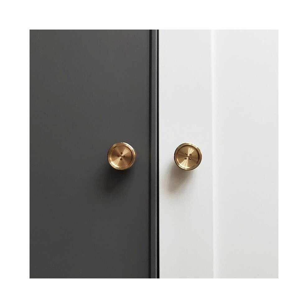 Nordic Simple Creative Button Handle Door Knob Pure Copper Drawer Cupboard Wardrobe Shoe Door Pull Round Handle