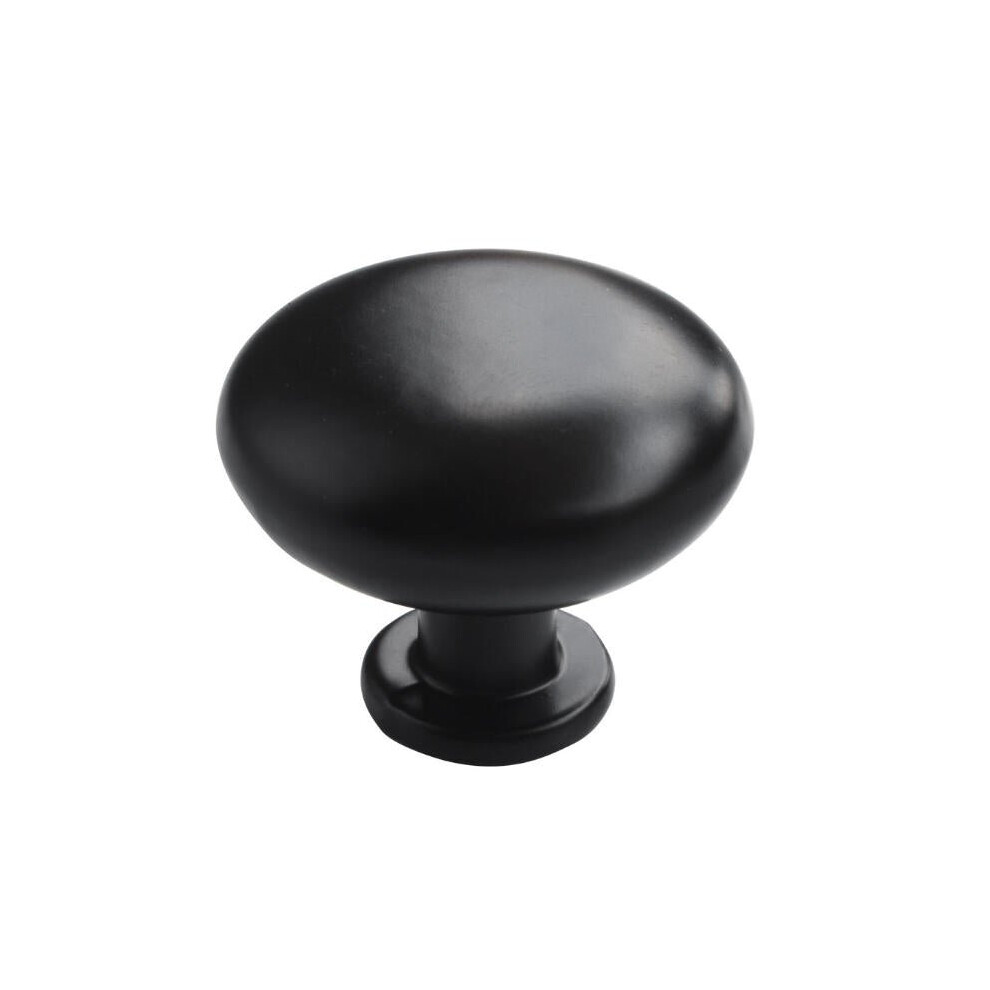 Zinc Alloy Black Solid Round Handle Furniture Cabinet Drawer Wardrobe Pull Single Hole Simple