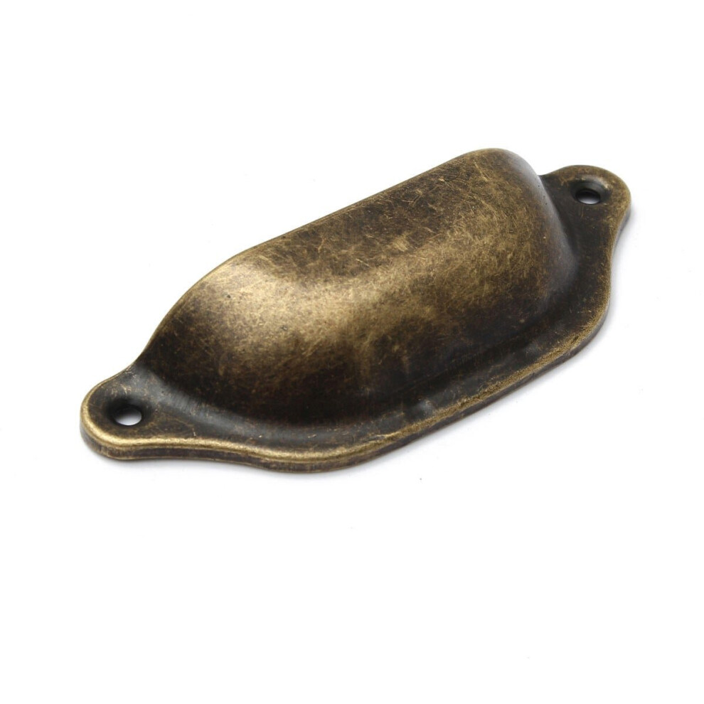 Antique Hardware Cupboard Cabinet Bin Cup Knobs Drawer Door Half Shell Pull Handles 3654657479015