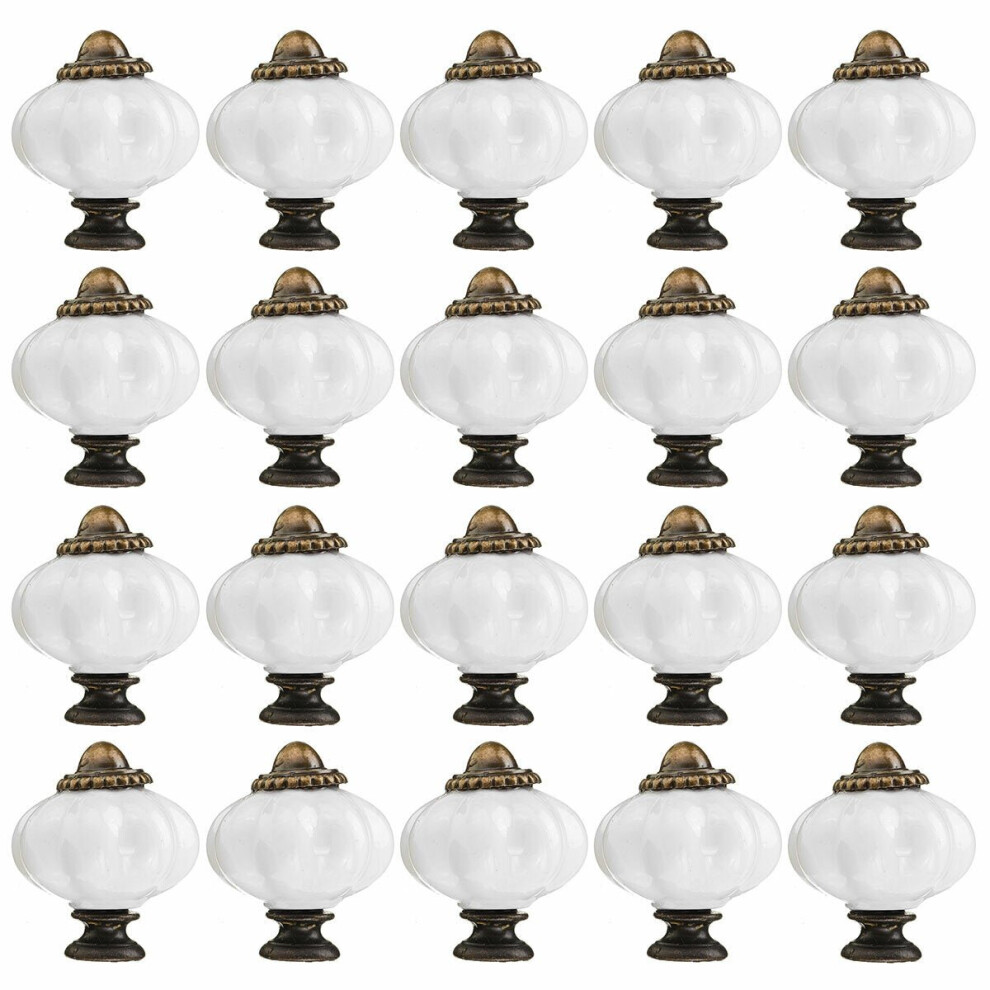 20pcs Pumpkin Ceramic Door Knobs Cabinet Drawer Cupboard Kitchen Pull Handle