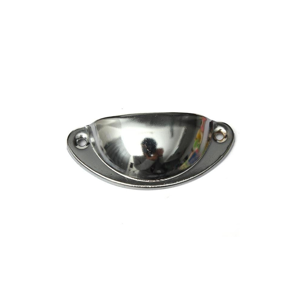 (Chrome) 1Pcs Shell Shaped Furniture Dresser Handle Cabinet Drawer Pull 3654659055729