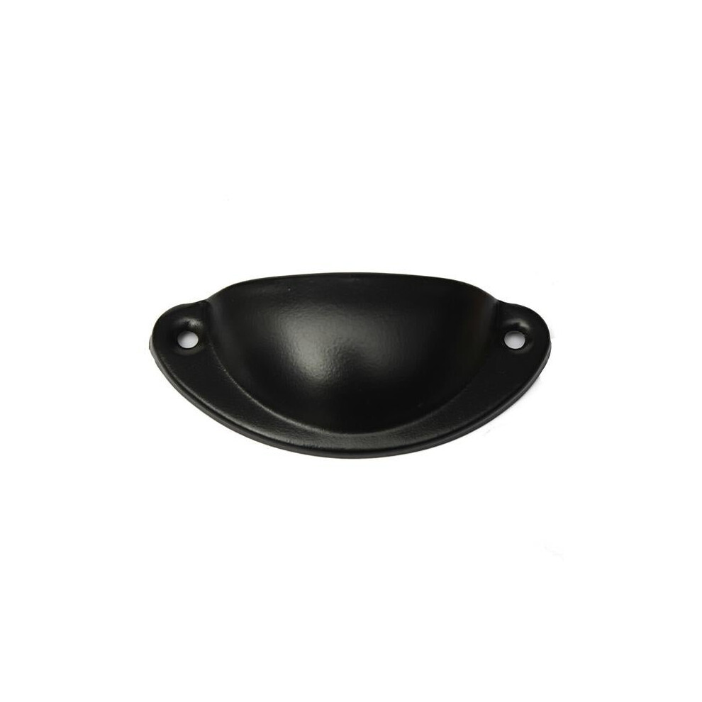 (Black) 1pcs Shell Shaped Furniture Dresser Handle Cabinet Drawer Pull