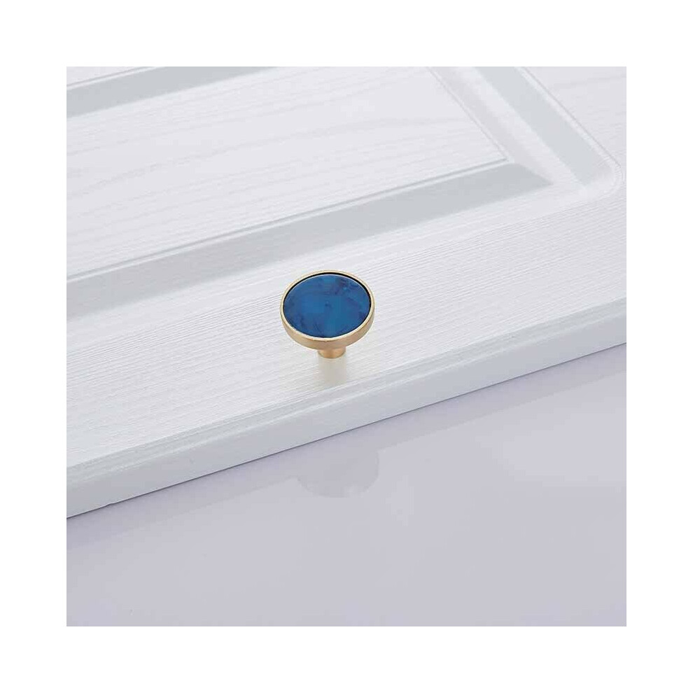 (S) Blue Nordic Marble Shell Cabinet Handle Knobs Drawer and Wardrobe Door Pulls