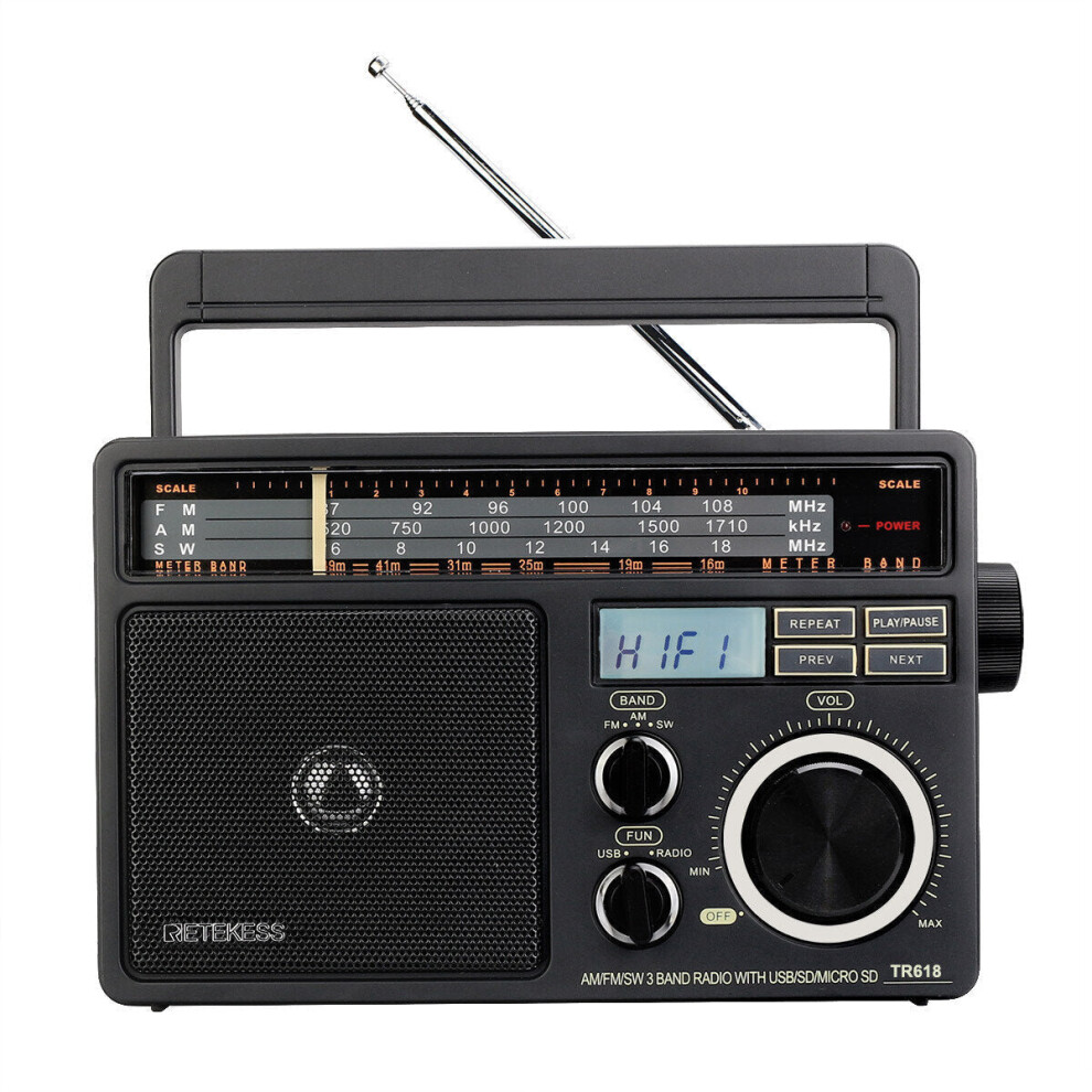 Fm Am Sw 3 Band Radio Usb Tf Card Speaker Mp3 Player 6112211857008