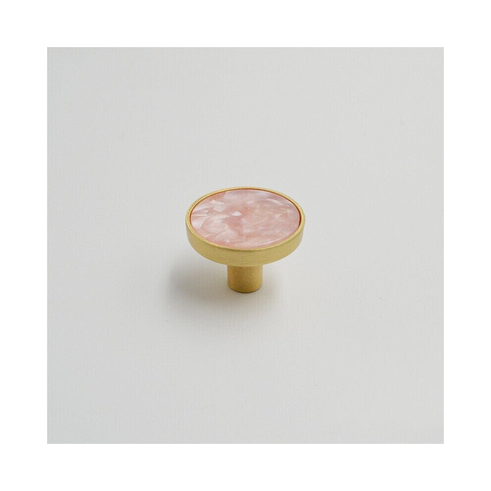 (Pink) Modern Cupboard Pull Drawer Knobs Single Hole Furniture Wardrobe Round Handle Pulls 6112212017357