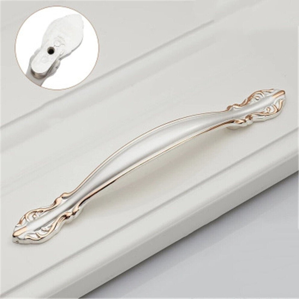 (128mm Gold And Silver) Thickened Solid Small Handle European Style Cabinet Simple Wardrobe Drawer Single Hole Alloy-image-OPC-P8ZZBHV-NEW