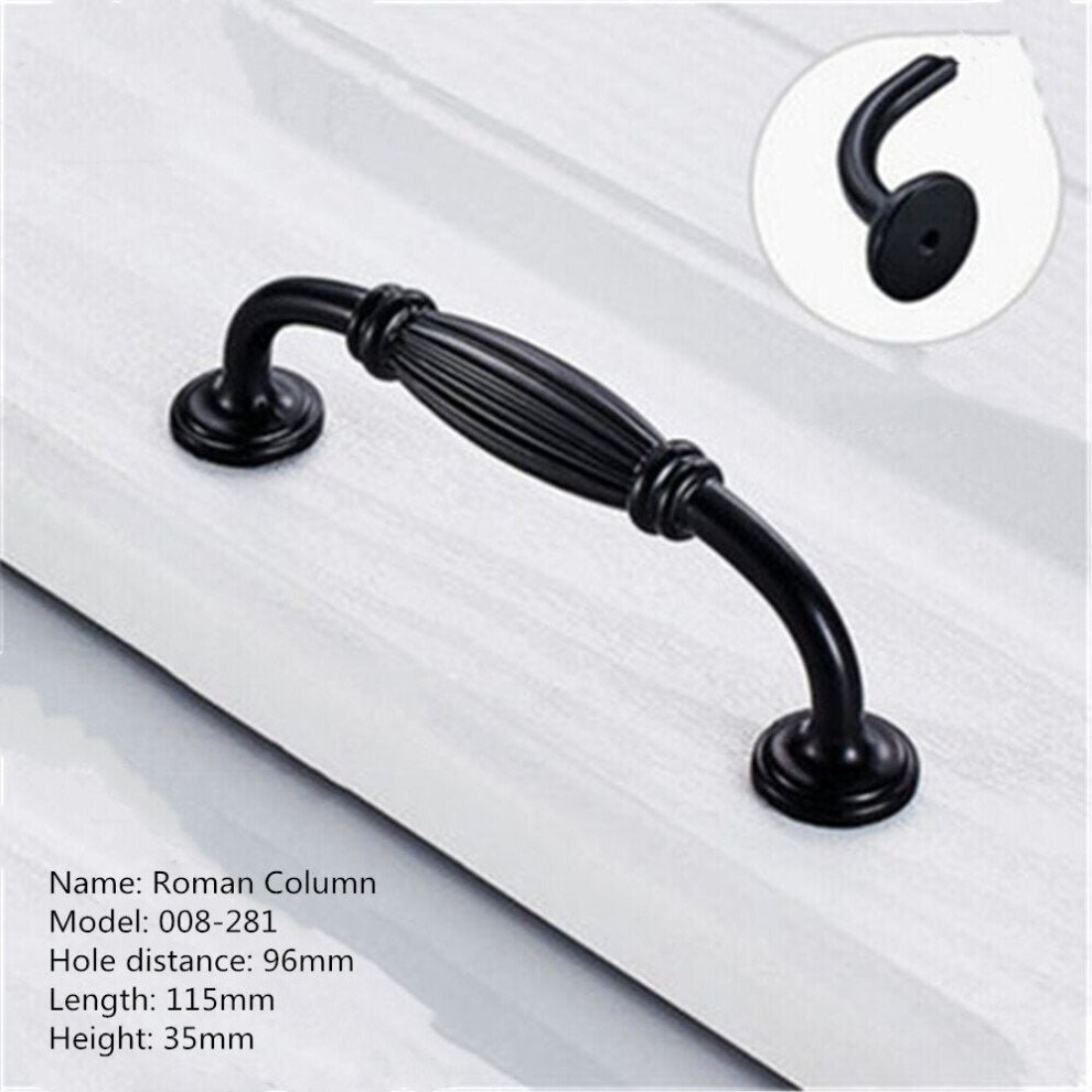 (K) Aluminum Alloy Black Handles For Furniture Cabinet Knobs And Handles Kitchen Handles Drawer Knobs Cabinet Pulls Cupboard Handles Knobs