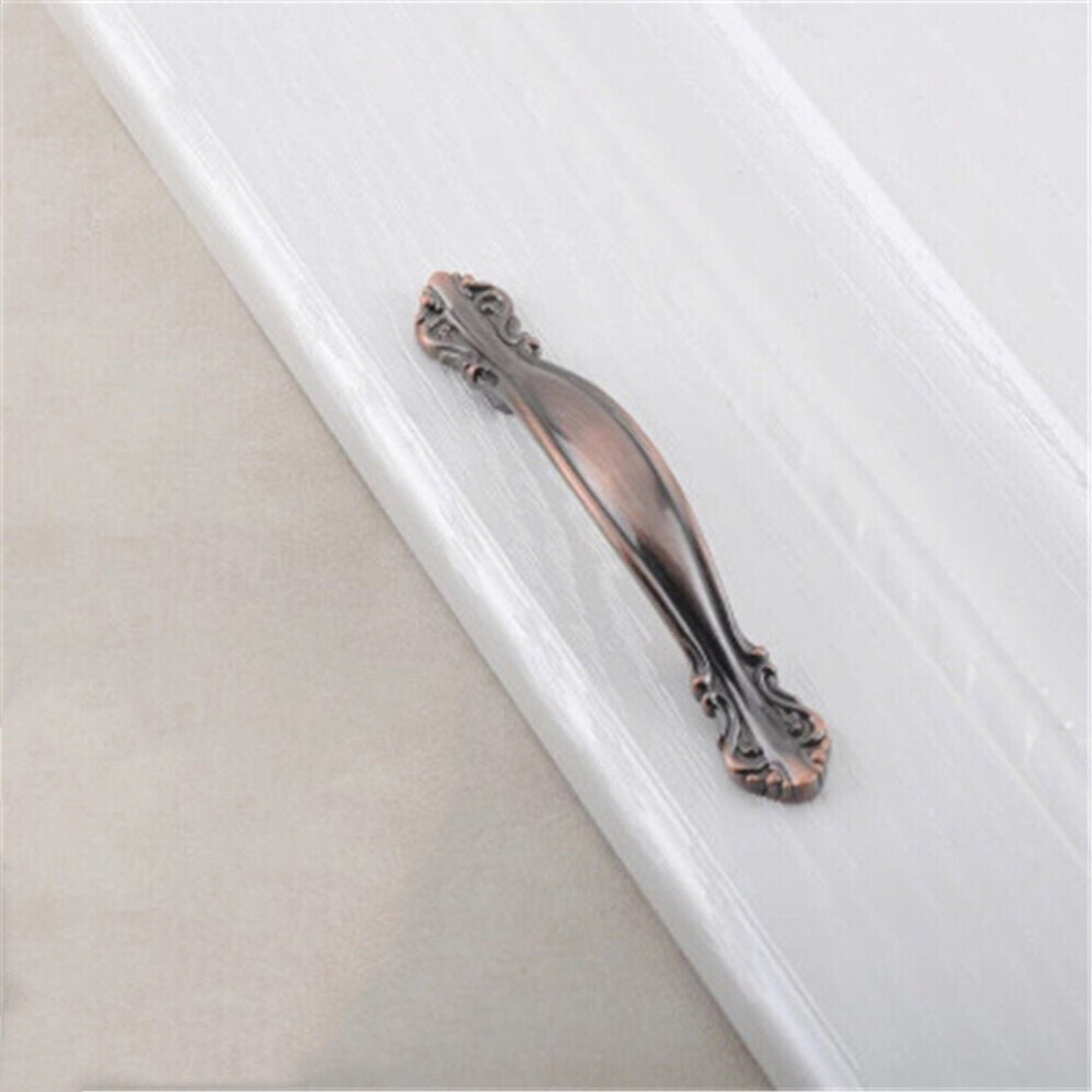 (96mm Red Bronze) Thickened Solid Small Handle European Style Cabinet Simple Wardrobe Drawer Single Hole Alloy