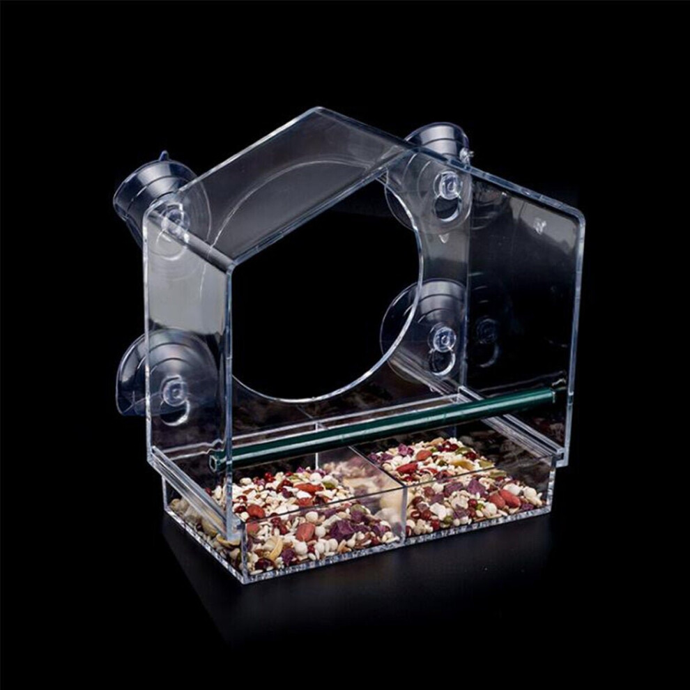 Acrylic Window Bird Feeder Outdoor Hanging Easy to Clean Transparent Bird Feeding