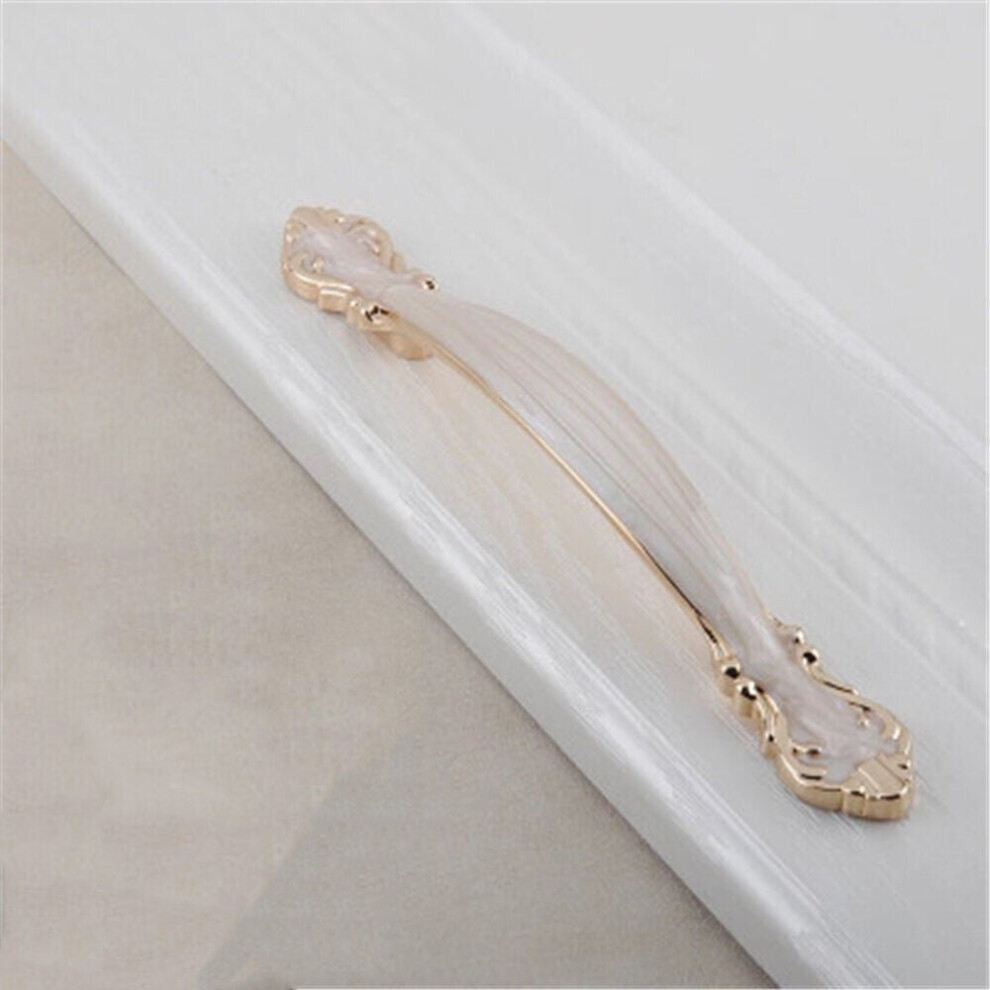 (128Mm Amber White) Thickened Solid Small Handle European Style Cabinet Simple Wardrobe Drawer Single Hole Alloy 3654659408839