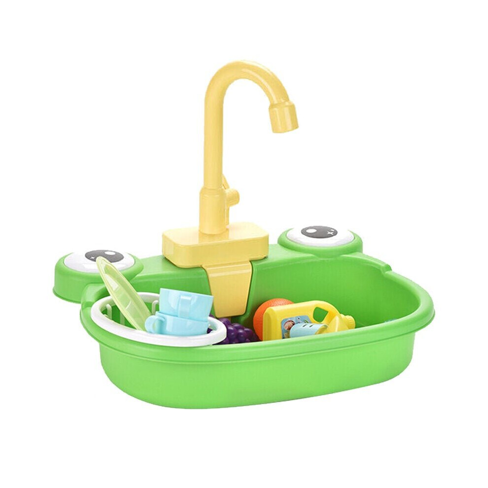 (Green) Bird Bath Tub with Faucet Pet Parrots Fountains SPA Pool Cleaning Tool Safe Play House Kitchen Sink Birds Toy