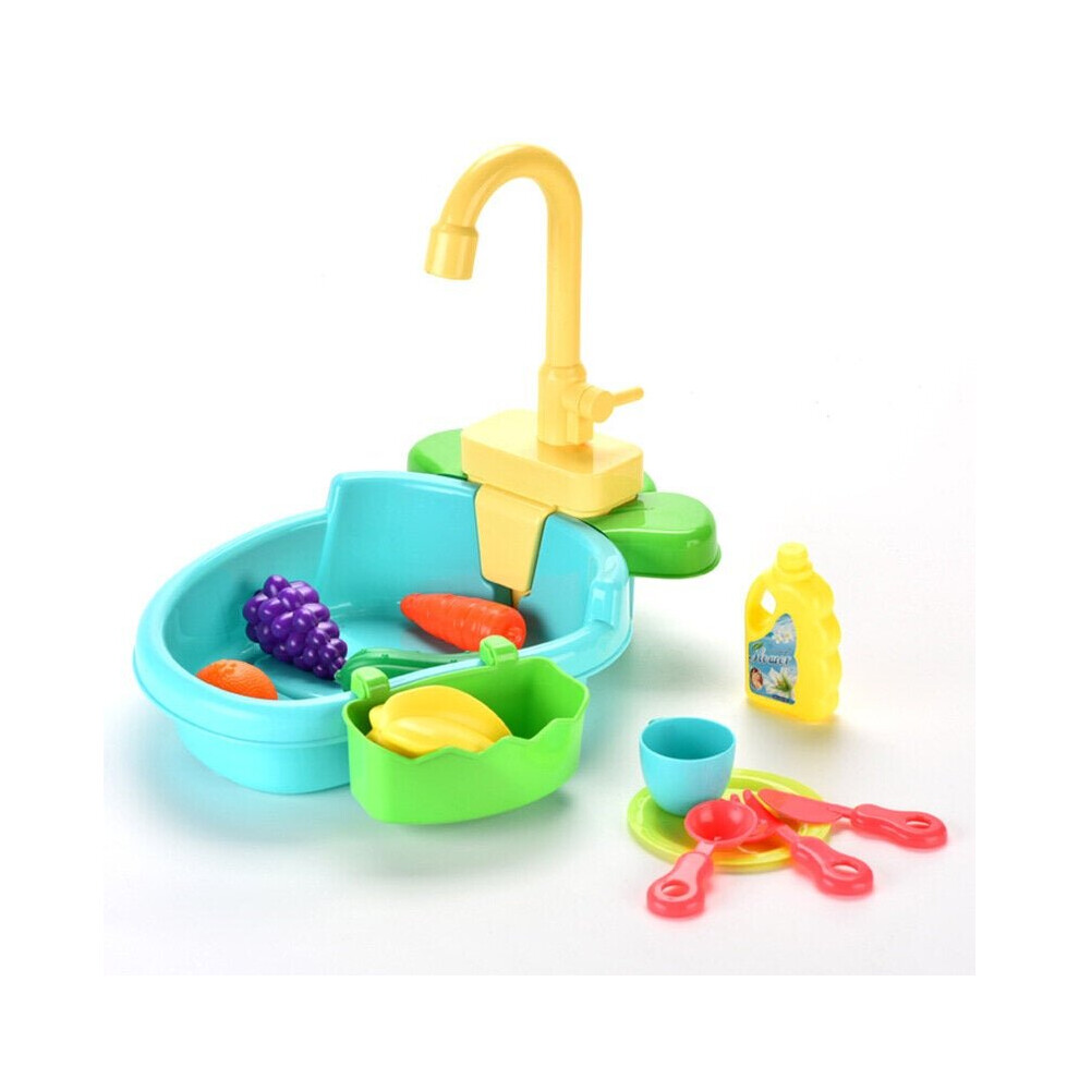 (Green) Bird Bath Tub with Faucet Pet Parrots Fountains SPA Pool Cleaning Tool Safe Play House Kitchen Sink Birds Toy Multipur