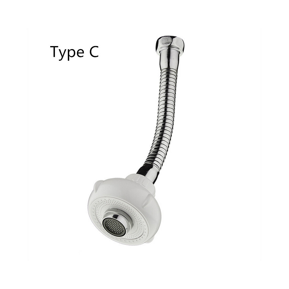 (Type C) 360 Rotate Faucet External Nozzle Booster Water Bubbler Device Sprinkler 2 Switching Modes Water-Saving High Pressure Kit Splash Proof