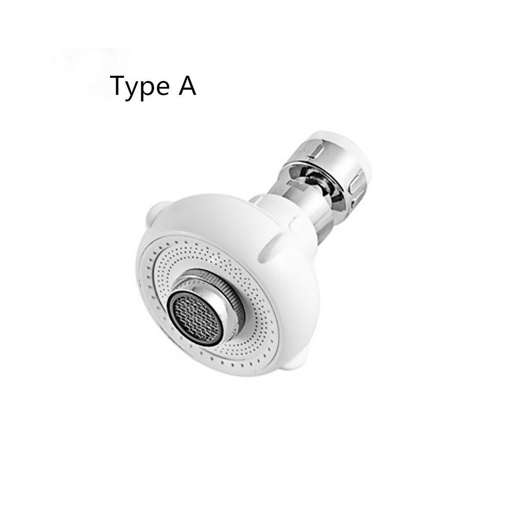 (Type A) 360 Rotate Faucet External Nozzle Booster Water Bubbler Device Sprinkler 2 Switching Modes Water-Saving High Pressure Kit Splash Proof 3654659448873
