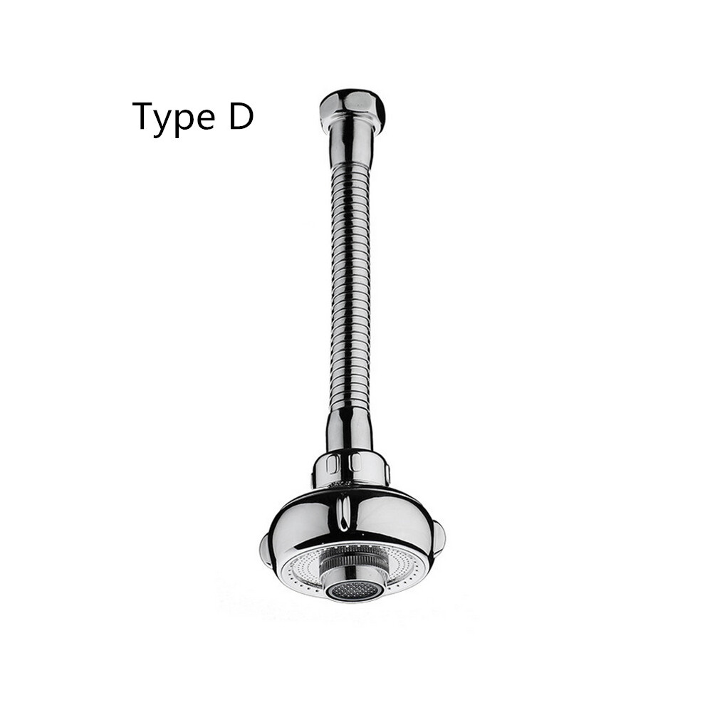 (Type D) 360 Rotate Faucet External Nozzle Booster Water Bubbler Device Sprinkler 2 Switching Modes Water-Saving High Pressure Kit Splash Proof