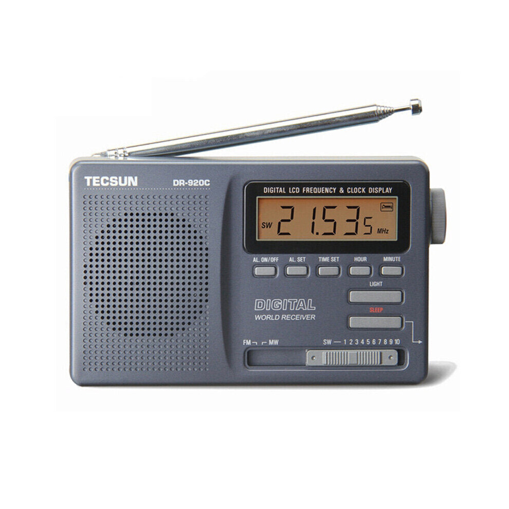 ( Gray) Fm Mw Sw 12 Band Digital Clock Alarm Radio Receiver Silver/Gray 6112211858715