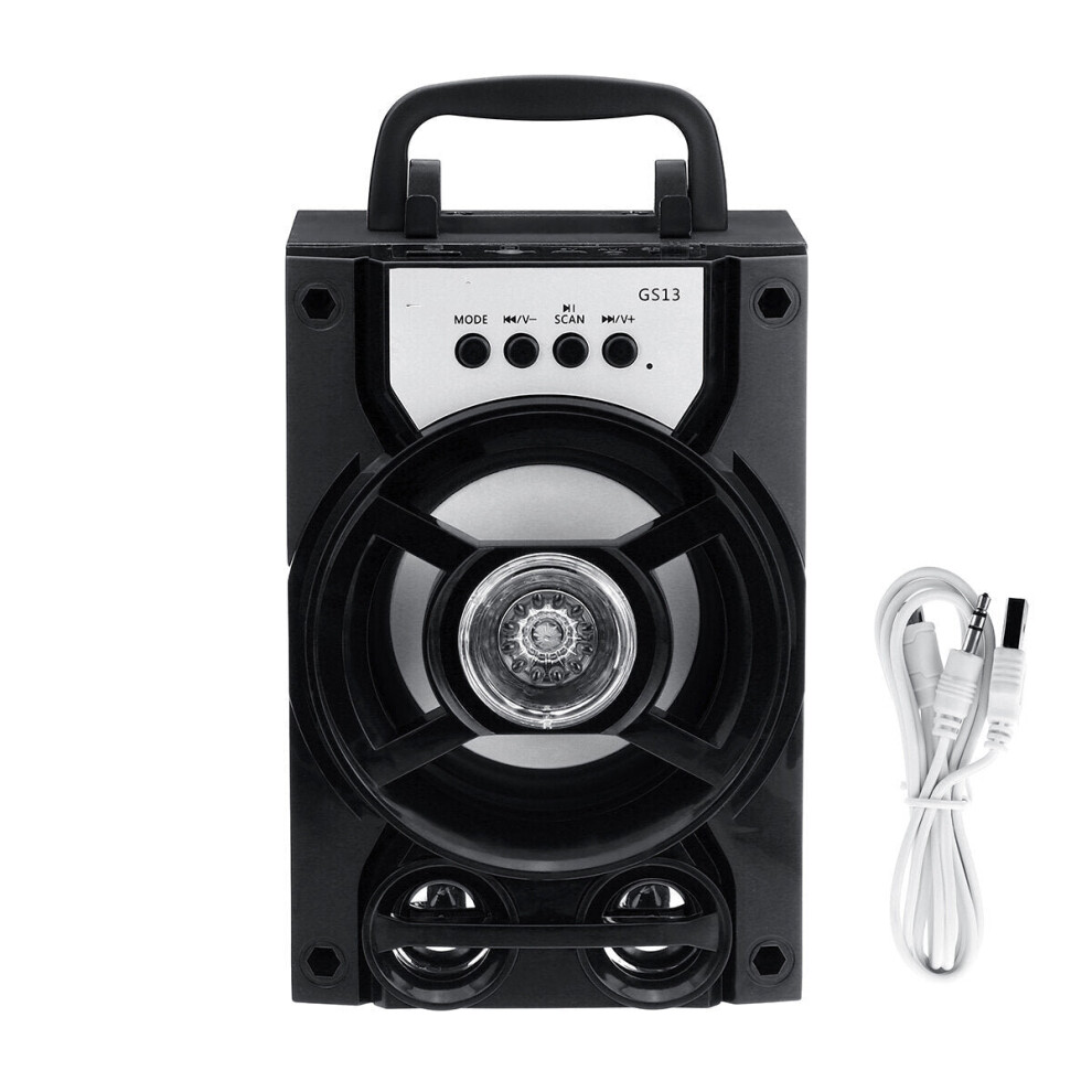 (Black) Portable Bluetooth Subwoofer Speaker Tf Card U Disk Music Player Fm Radio Microphone For Meeting Dance Party Lecture Black 6112211955230