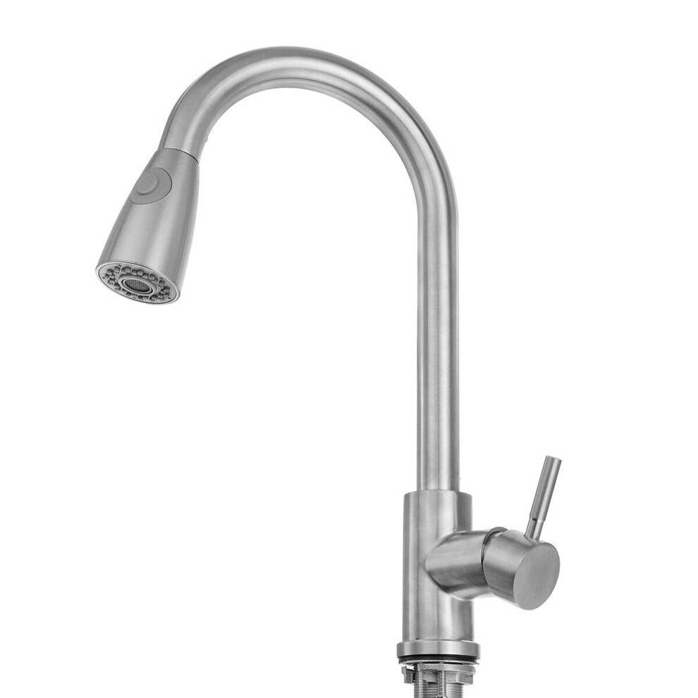 Kitchen Sink Faucet Pull Out Sprayer Head Two Water Spray Mode Stainless Steel Mixer Tap