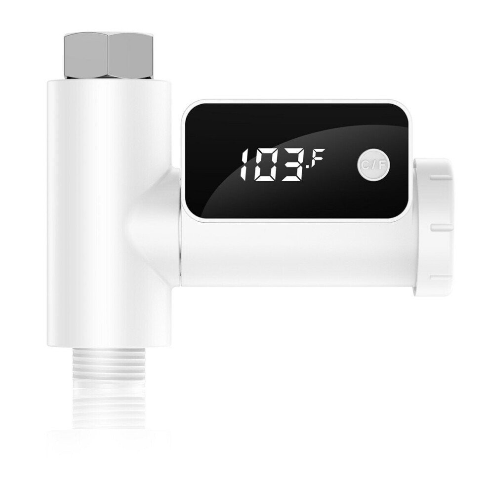 LED Display Home Water Shower Thermometer Flow Self-Generating Electricity Faucet Temperture Meter Monitor Energy Smart for Baby Wash Care