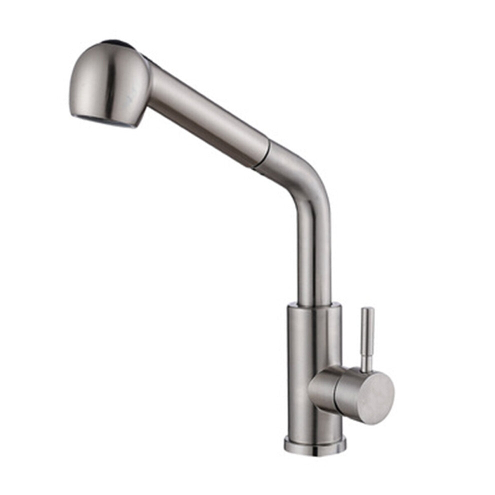 Kitchen Sink Faucet Stainless Steel Pull Down Sprayer Hot Cold Water Mixer Tap Single Lever