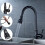 (Black) Kitchen Sink Faucet Pull Out Sprayer 360 Rotate Single Handle Mixer Tap Copper 3