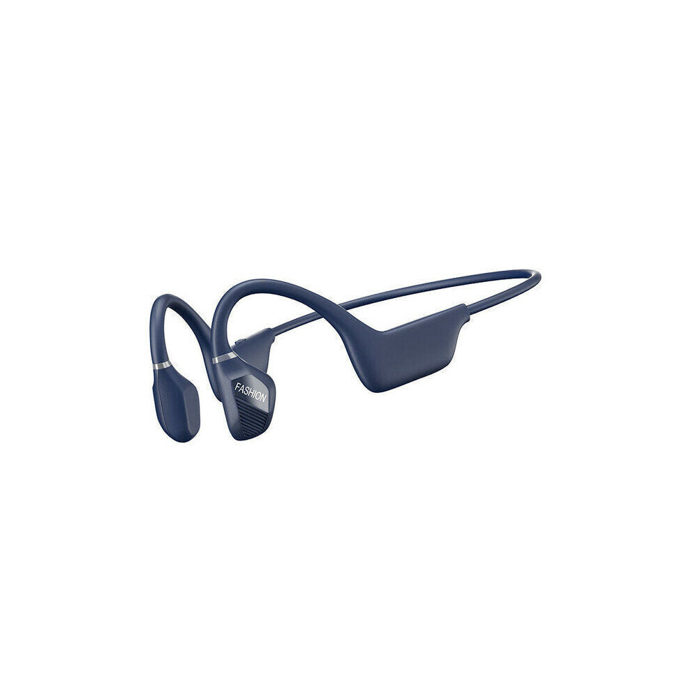 (Blue) Bone Conduction Sports Tooth Wireless Headphone 6D Handsfree Driving Neckband Ipx5 Waterproof Earphone With Mic Blue 6112212042816