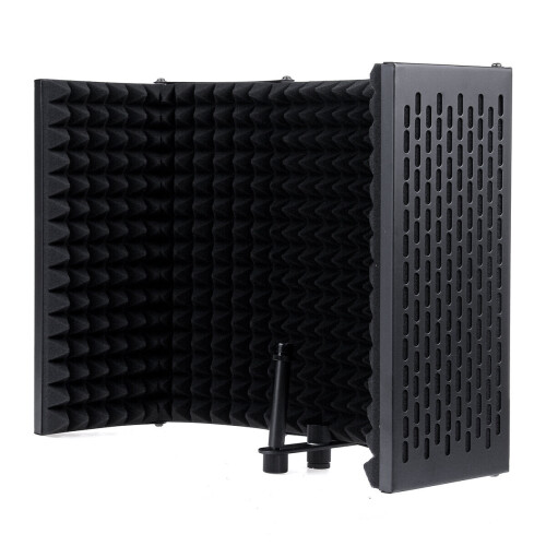 5 Panel Foldable Studio Microphone Isolation Shield Recording Sound Absorber Foam Support Bracket 1