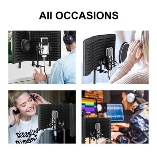 Foldable Microphone Acoustic Isolation Shield Foams Studio Panel for Recording Live Broadcast Accessories 2