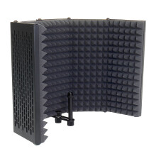 5 Panel Microphone Isolation Shield Foldable Live Stream Studio Recording Absorb