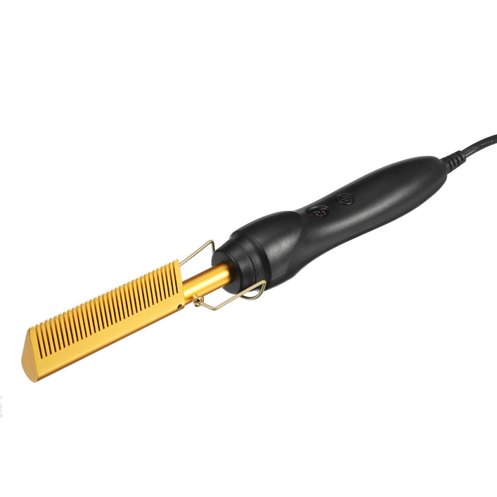 Greenzech (Uk Plug) Hair Straightener Flat Irons Straightening Brush Hot Heating Comb Corrugation Curling Iron
