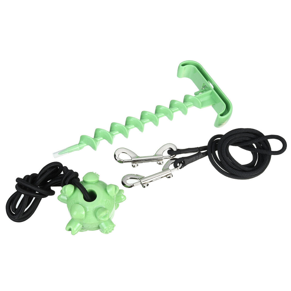 (Green) Puppy Toy Rope Toys Ball Dog Bite Rope Molar Throwing Tying Up Screw Set