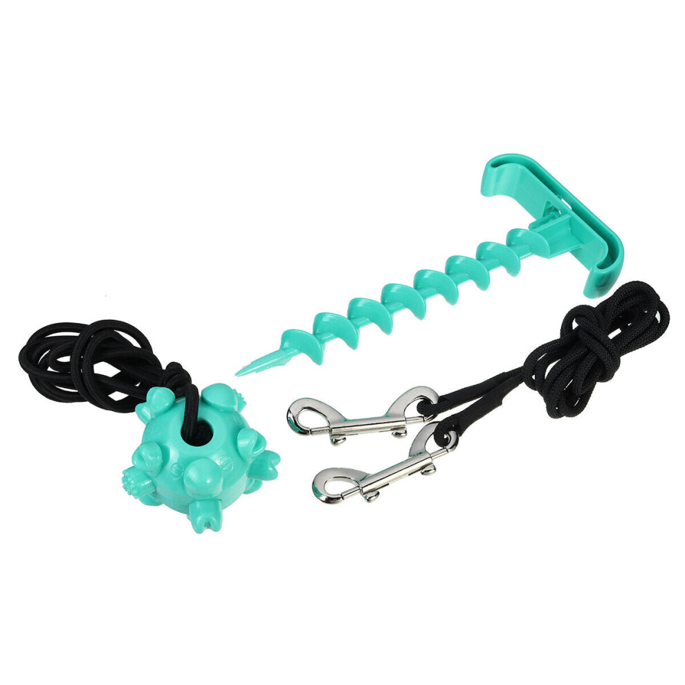 (Blue) Puppy Toy Rope Toys Ball Dog Bite Rope Molar Throwing Tying Up Screw Set