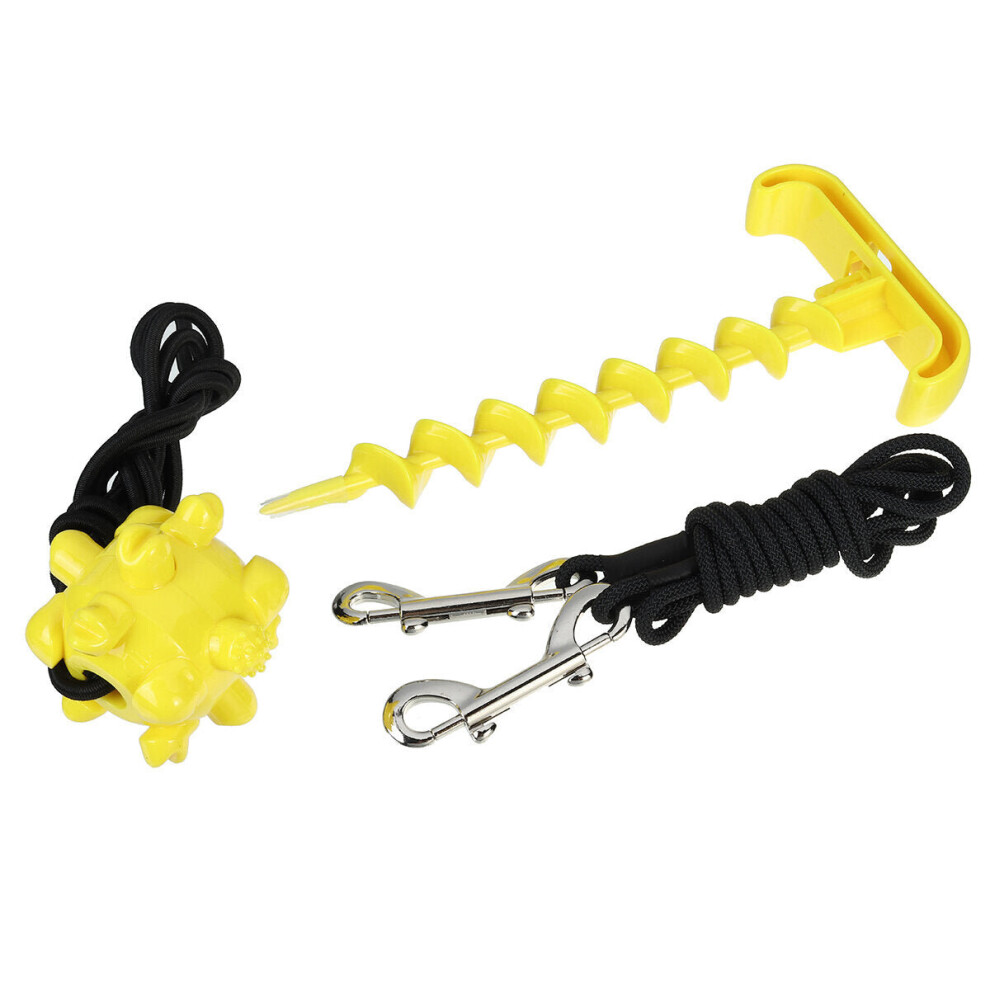 (Yellow) Puppy Toy Rope Toys Ball Dog Bite Rope Molar Throwing Tying Up Screw Set