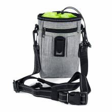 (Green) Dog Training Walking Pet Cat Pouch Waist Belt Storage Bag Dispenser