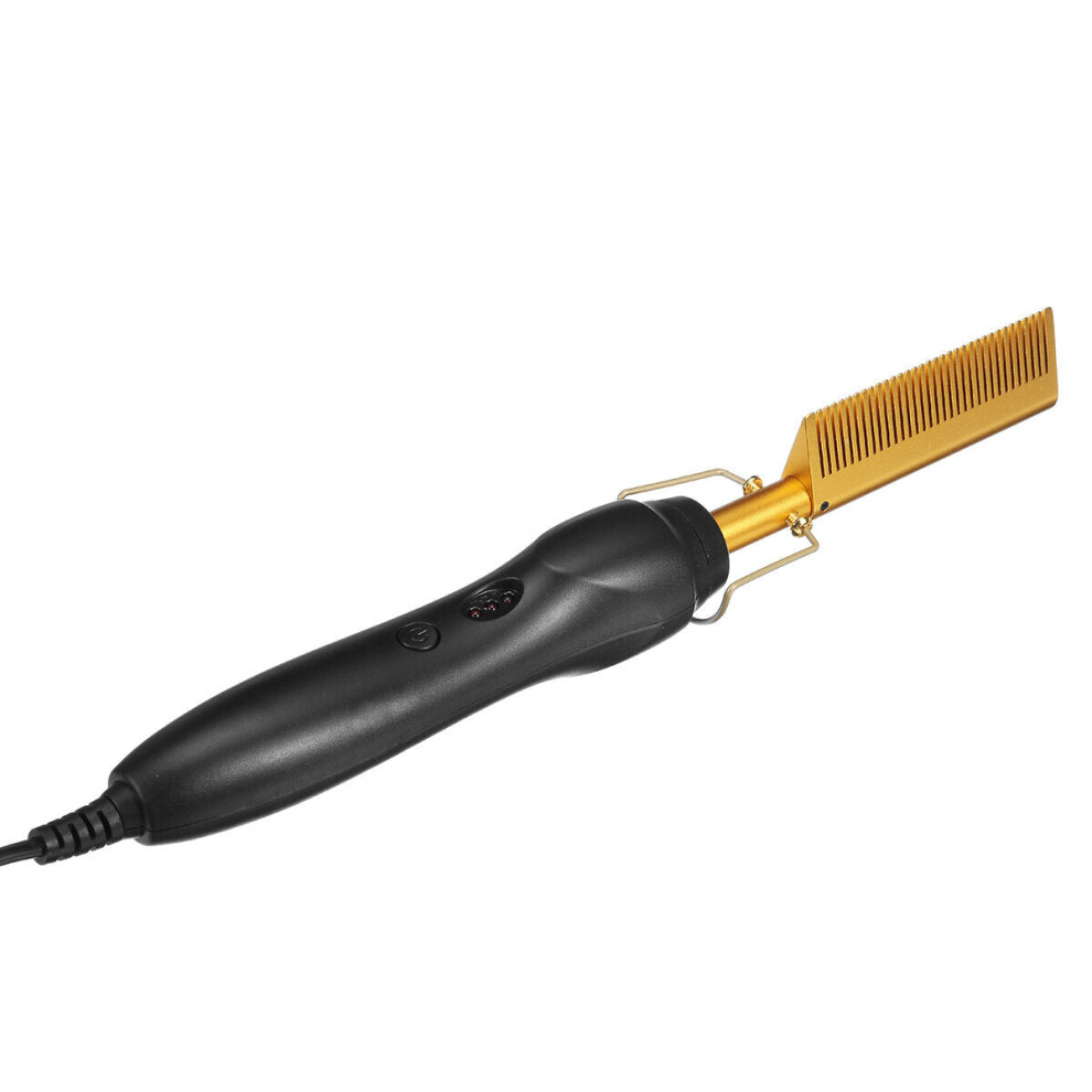 Greenzech (Us Plug) Hair Straightener Flat Irons Straightening Brush Hot Heating Comb Corrugation Curling Iron