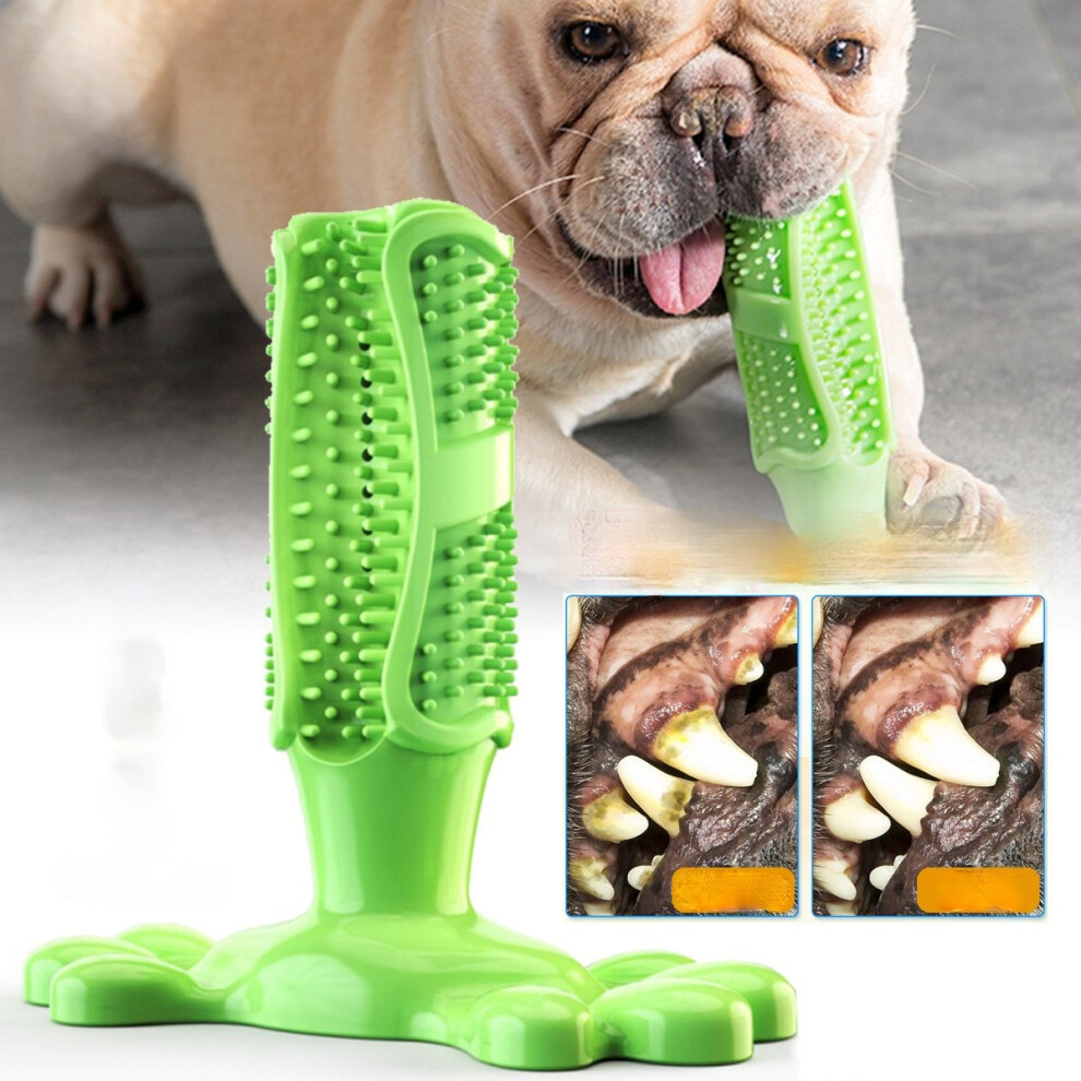 (Green) Dog Molar Stick Dog Toothbrush Chew Tooth Cleaner Brushing Stick