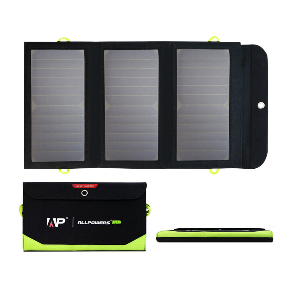 21W Solar Charger with 10000mAh Battery, 3 USB Ports(USB-C and USB-A) SunPower Solar Panel Power Bank For Outdoor Camping