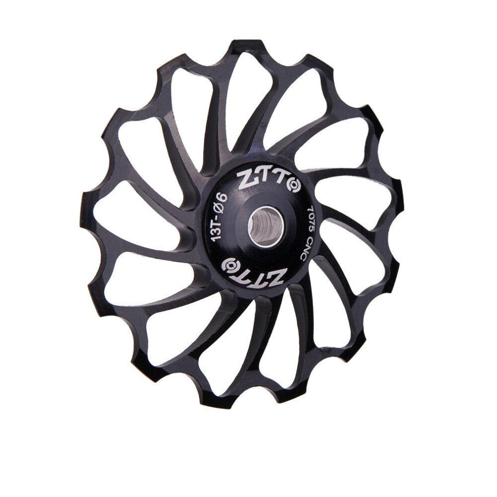 (Black) 4/5/6MM Lightweight High Strength Aluminum Alloy Ceramic Rear Paddle Guide Wheel MTB Road Bicycle Guide Roller