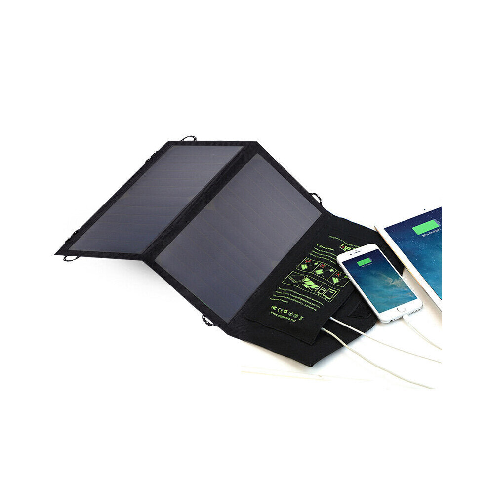 5V 14W Foldable Solar Charger Dual USB Port Outdoor Solar Panel Charger for iPhone Huawei Phonoes