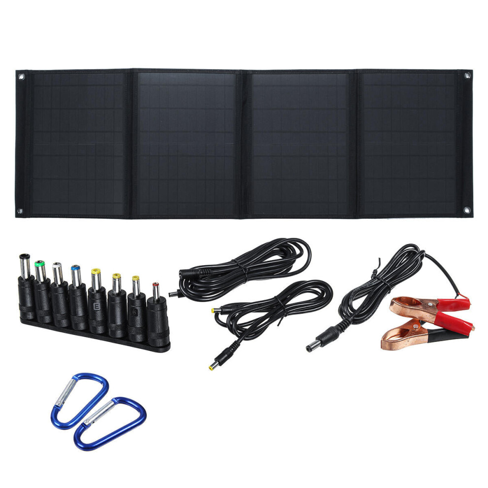 60W 5V/12V Foldable Solar Panel Charger Dual Usb Ports Battery Charging Outdoor Camping 3654659363442