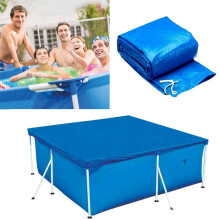 (3.3x3.3m / 130x130 in) Square Swimming Pool Cover Ground Mat UV-resistant PE Rainproof Dust Cover Inflatable Pool Accessories For Outdoor Backyard Garden
