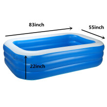 (210cm) Three Layer Family Swimming Pool Summer Inflatable Pools Outdoor Garden