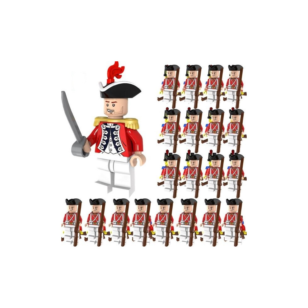 (Red-B) 21PCS Empire Governor Navy Soldiers Large Combination Building Blocks Minifigures Assembled Children's Educational Boy Toys Fit Lego